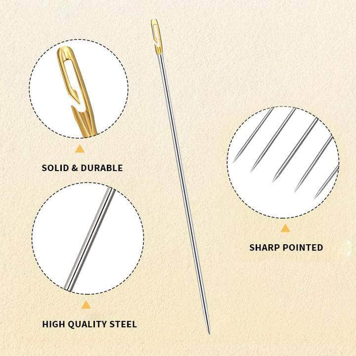 Magic & Trendy Store Sewing Needles 12 Pcs Super Easy Self-Threading Needles