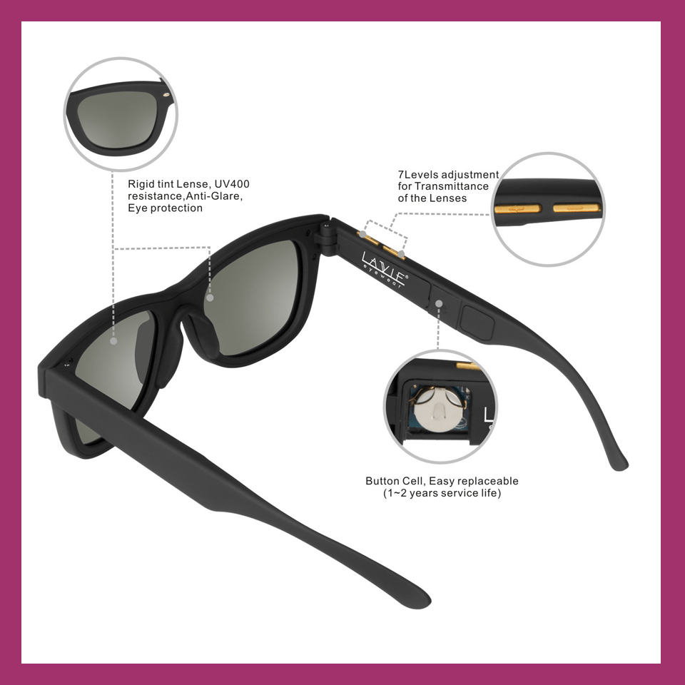 Lavie Glasses Store Men's Sunglasses Smart 7-in-1 Adjustable Dimming Sunglasses