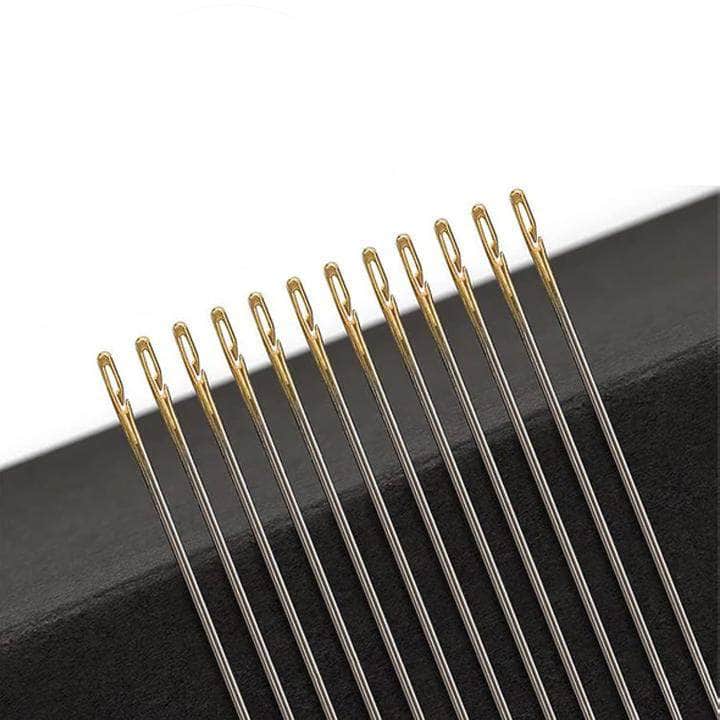 2/5Pack Stainless Steel Self Threading Needles Hand Sewing Needles