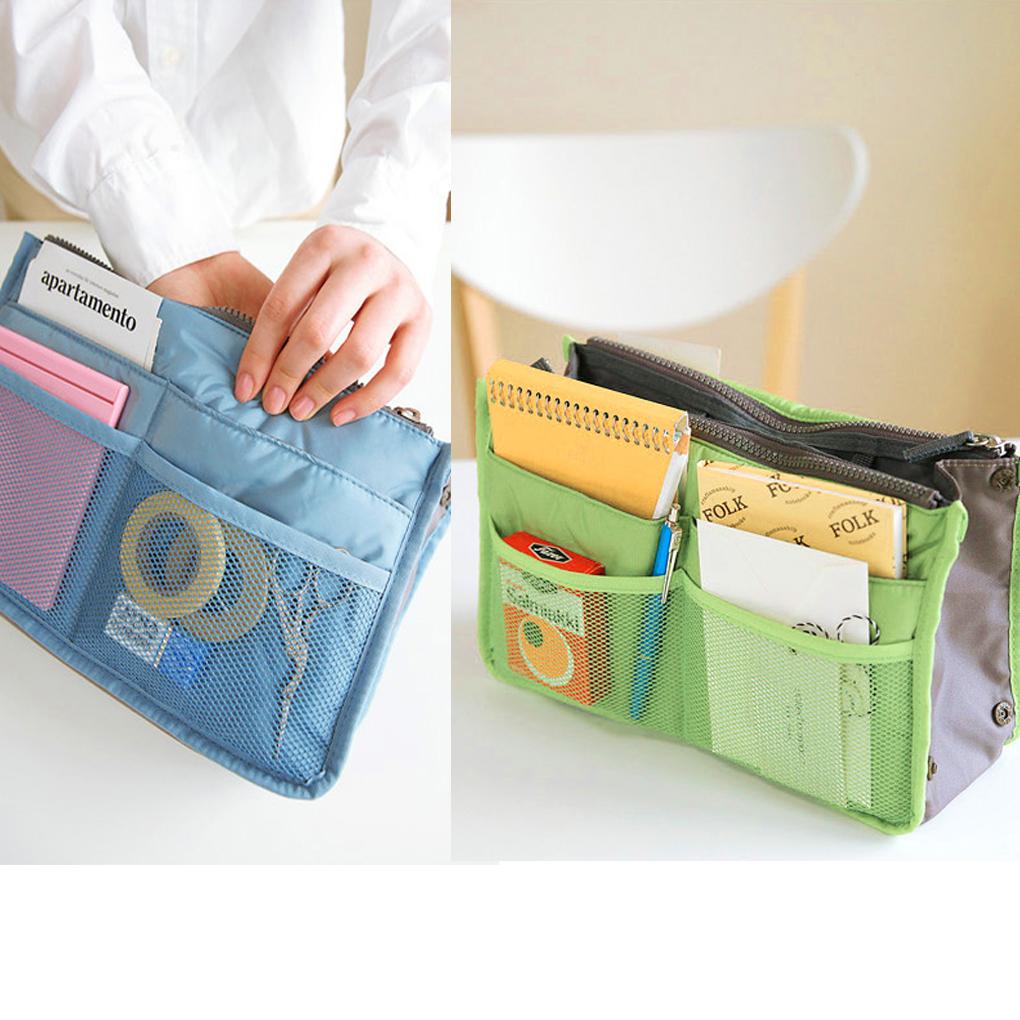 Elenxs store Storage Bags Bag Tidy Travel Pouch Double-Zipper Organizer