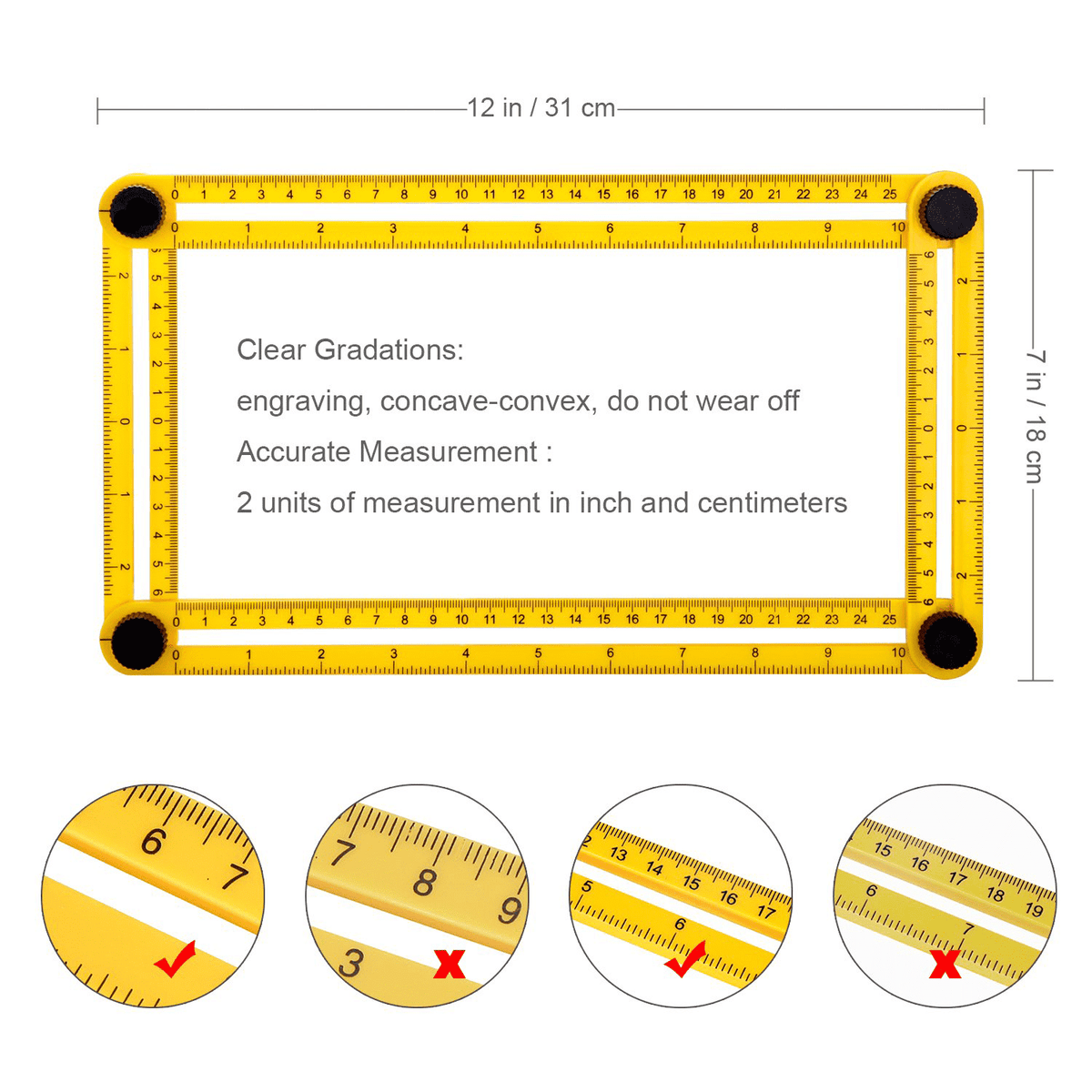 Common Truth Tools Multi-Angle Measuring Ruler