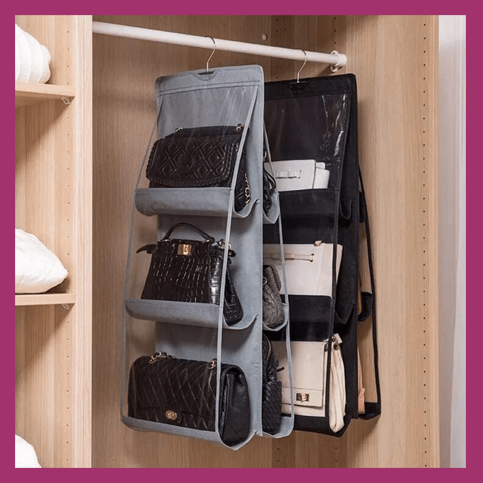 6 Pocket Handbags And Purse Organizer Bag Purse Closet – Homejees