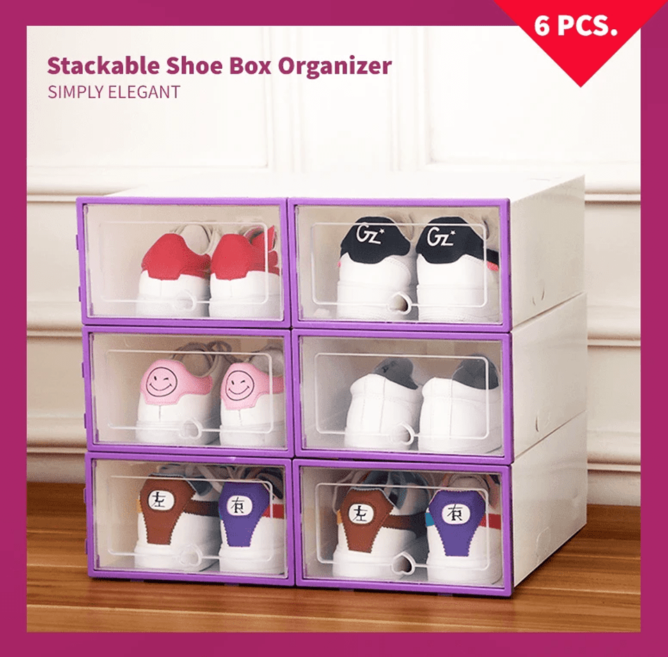 Homder Store Storage Boxes & Bins Stackable Shoe Box Organizer